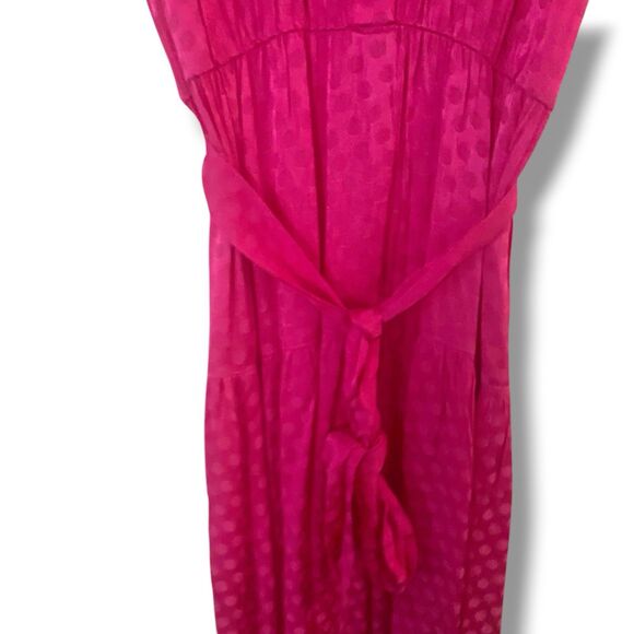 NWT On 34th Women's Tonal Pink Dot Jacquard Cap Sleeve Midi Shirtdress Macy's - Picture 5 of 9